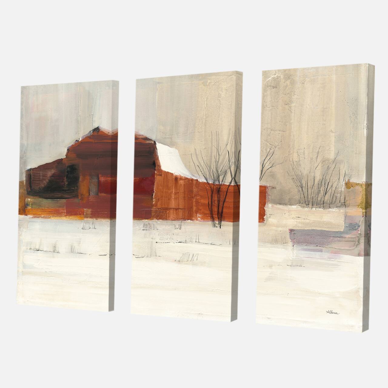 Designart - Winter in the Barns - Farmhouse Canvas Art